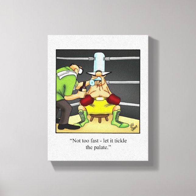 Funny Wine / Boxing Spaß Canvas Print Leinwanddruck (Vorderseite)