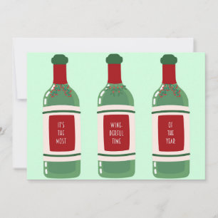 Funny Wine Christmas Card Feiertagskarte