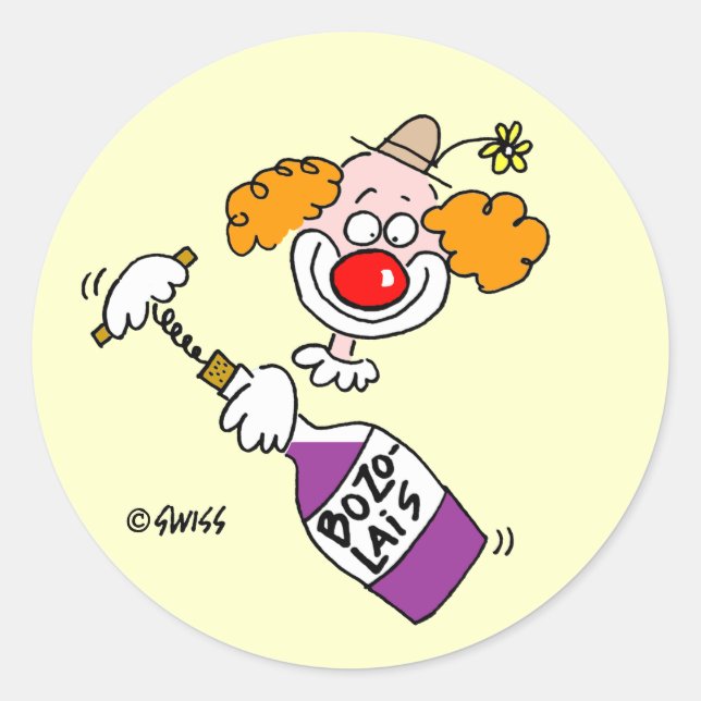 Funny Wine Degustation Party Einladung Umschlag Au Runder Aufkleber (Vorderseite)