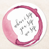 Funny Wine Degustation Party Rundpapier Untersetze