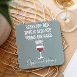 Funny Wine Gedicht - Wein ist Rote Poesie ist hart Rechteckiger Pappuntersetzer<br><div class="desc">Ein kleiner Spaß,  den Sie an Ihre Weinfreunde weitergeben können. Lassen Sie sie mit diesem humorvollen Gag oder einem weißen Elefanten lachen. Ich versuchte zu rennen,  aber ich behielt,  meinen Wein zu vergießen.</div>
