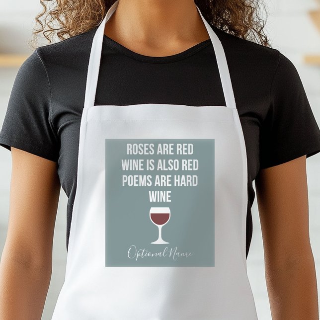 Funny Wine Gedicht - Wein ist Rote Poesie ist hart Schürze (Personalized Kitchen Apron)