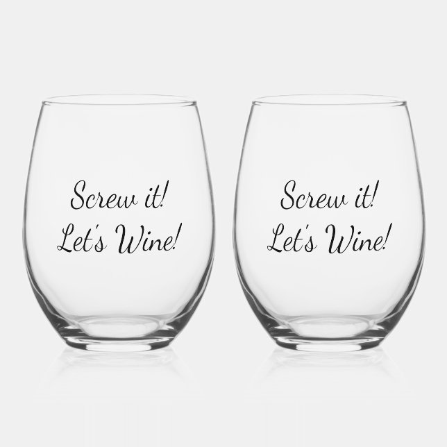 Funny Wine Glasses Weinglas Ohne Stiel (Vorderseite)