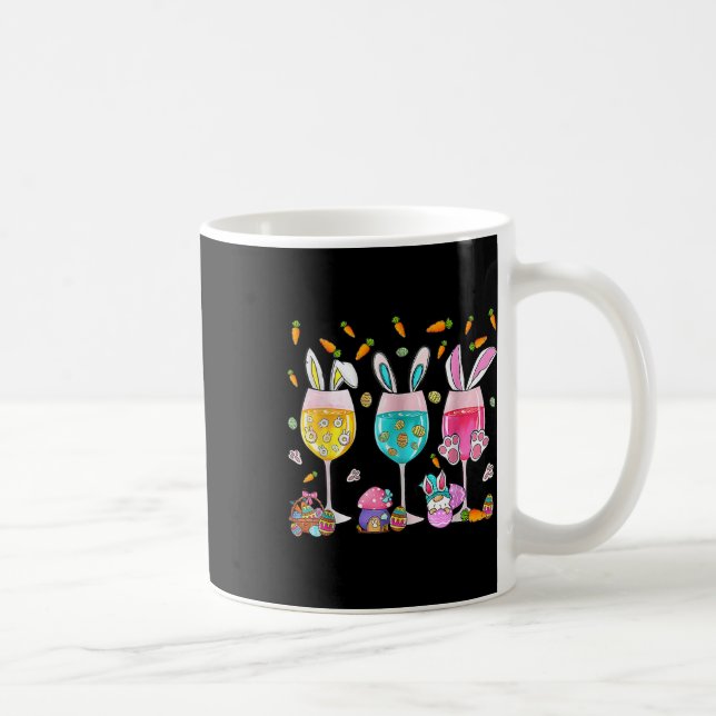 Funny Wine Gletscher Bunny mit Egg Basket Frühling Kaffeetasse (Rechts)