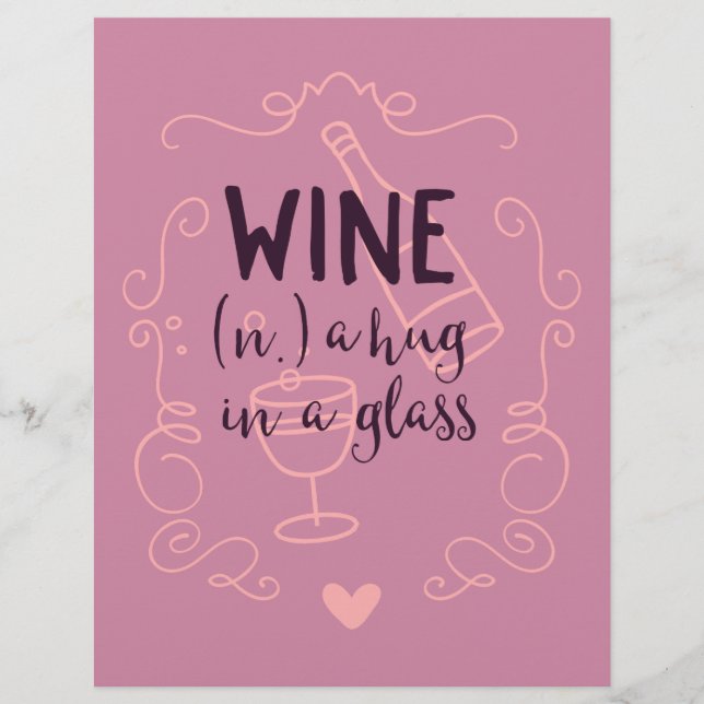 Funny Wine ist ein Schluck in einem Glas (Vorderseite)
