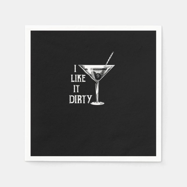 Funny Wine Lover I Like it Dirty Serviette (Vorderseite)