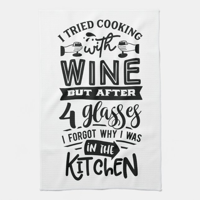 Funny Wine Lovers Zitat zum Kochen  Geschirrtuch (Vertikal)