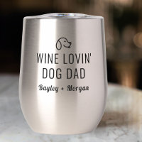 Funny Wine Loving Hund Vater Personalisierte Namen