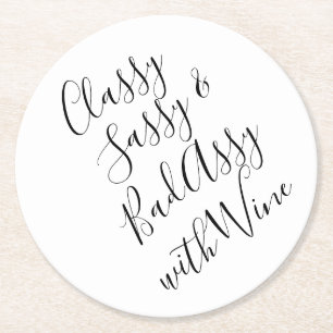 Funny Wine Party Quotes Runder Pappuntersetzer