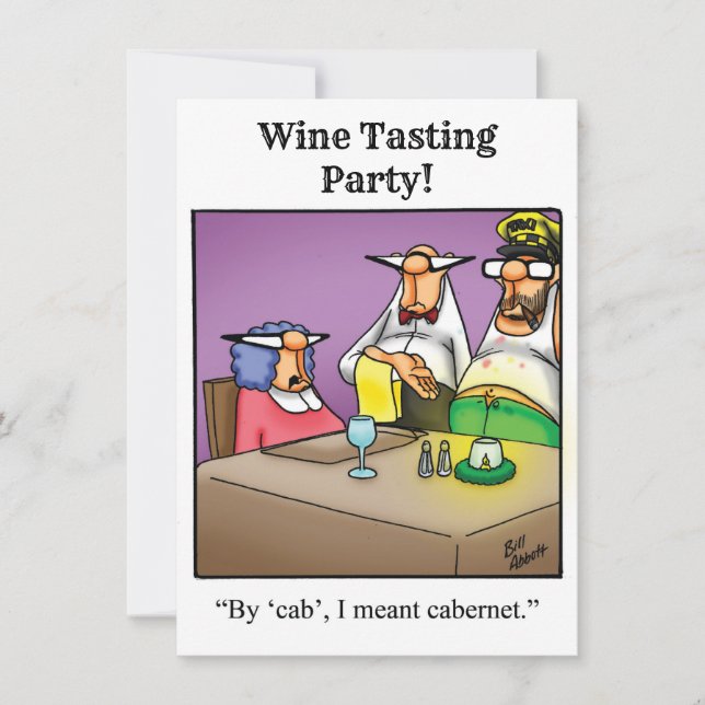 Funny Wine Party Spaß Einladung (Vorderseite)