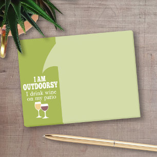 Funny Wine Quote - Ich trinke Wein auf meiner Terr Post-it Klebezettel