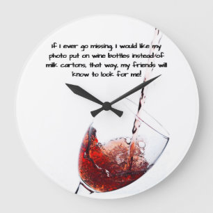 Funny Wine Quote Wall Clock Große Wanduhr