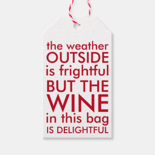 Funny Wine Red and White Christmas Geschenkanhänger