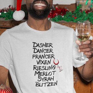 Funny Wine Reindeer ernennt Weihnachtsfeiertag T-Shirt