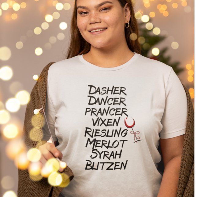 Funny Wine Reindeer ernennt Weihnachtsfeiertag T-Shirt (Von Creator hochgeladen)