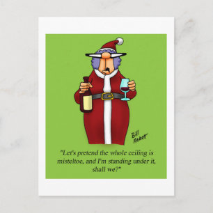 Funny Wine Spaß "Mistletoe" Postkarte