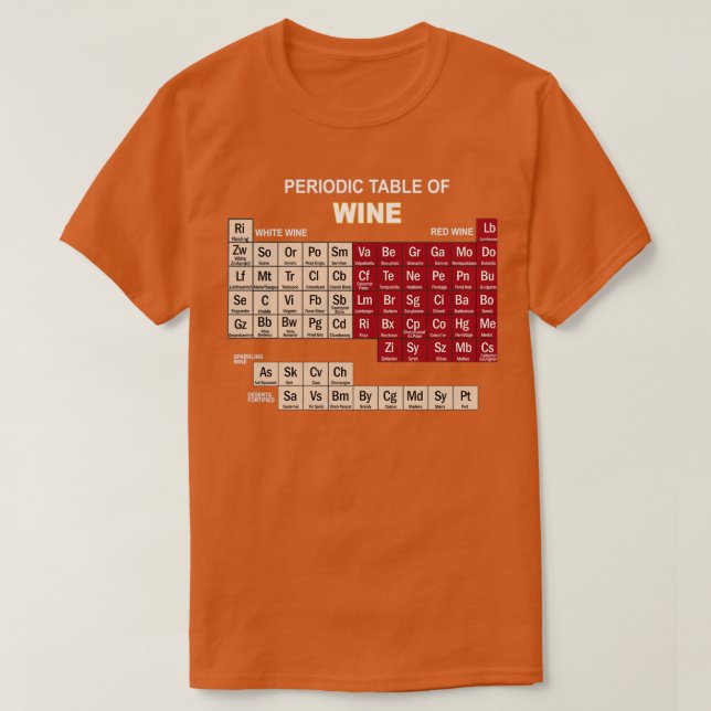 Funny Wine sPeriodic Table of Elements Gifts T-Shirt (Design vorne)