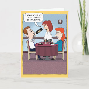 Funny Wine Taster Geburtstagkarte Karte