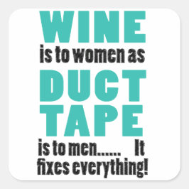 Funny Wine Workout Quadratischer Aufkleber