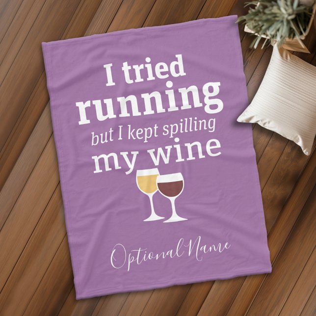 Funny Wine Zitat - Ich habe es versucht zu laufen  Fleecedecke (Personalized fleece blanket with funny wine saying)