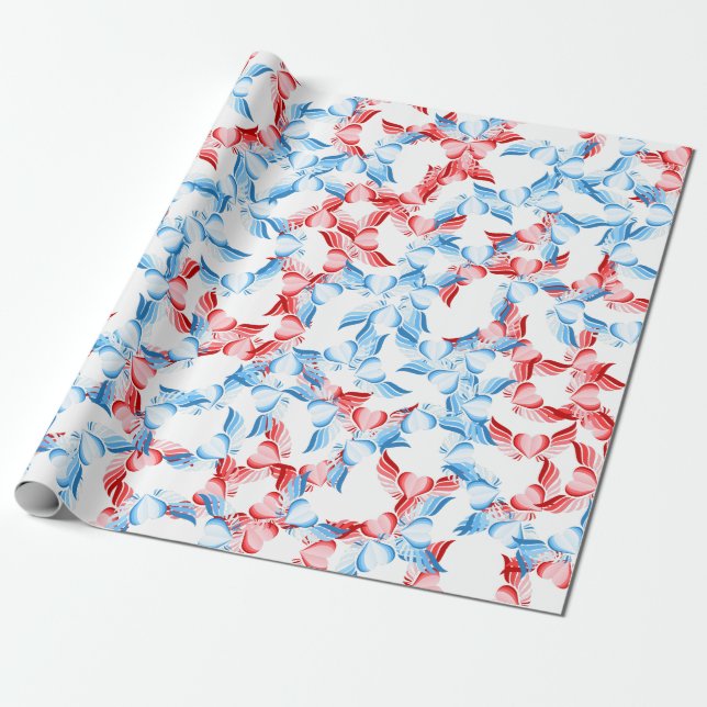 Funny Wing Liebe Pattern Geschenkpapier (Ungerollt)