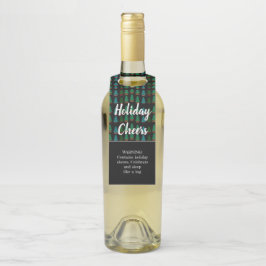 Funny Winter Rustic Holiday Cheers Tree Pattern Flaschenanhänger