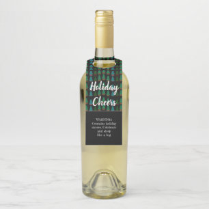 Funny Winter Rustic Holiday Cheers Tree Pattern Flaschenanhänger