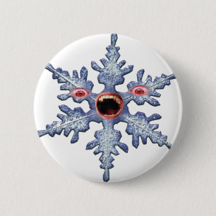 Funny Winter Snowflake Zombie Button