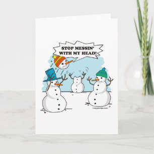 Funny Winter Snowmen Cartoon Joke Feiertagskarte