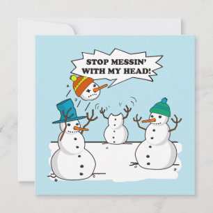 Funny Winter Snowmen Cartoon Joke Flat Feiertagskarte