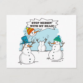 Funny Winter Snowmen Cartoon Postkarte