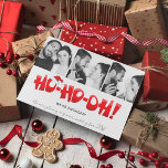 Funny Wir sind Verlobt Foto Weihnachten<br><div class="desc">"Ho Ho Oh!" Funny We are Verlobt Foto Holiday Grußkarte, die die Liebe und Freude eines verlobten Ehepaares in dieser magischen Ferienzeit feiern soll! Teilen Sie Ihre Verlobung mit und schicken Sie Ihre Urlaubswünsche mit dieser dreiteiligen Postkarte mit dem Foto "Ho-Ho-Oh!". Angepasst mit Ihrem Text und drei quadratischen Fotos. (Um...</div>