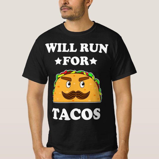 Funny wird für Tacos Illustration laufen T-Shirt (Vorderseite)