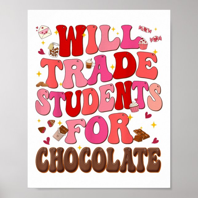 Funny wird Schüler gegen Schokoladenweine tauschen Poster (Vorne)
