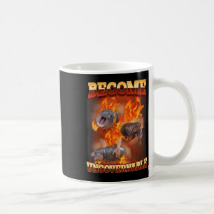 Funny wird unregierbar Moo Deng im Feuer Ba Kaffeetasse