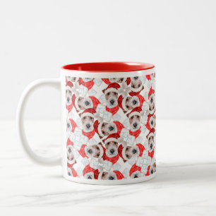 Funny Wire Fox Terrier Weihnachtsmuster Zweifarbige Tasse