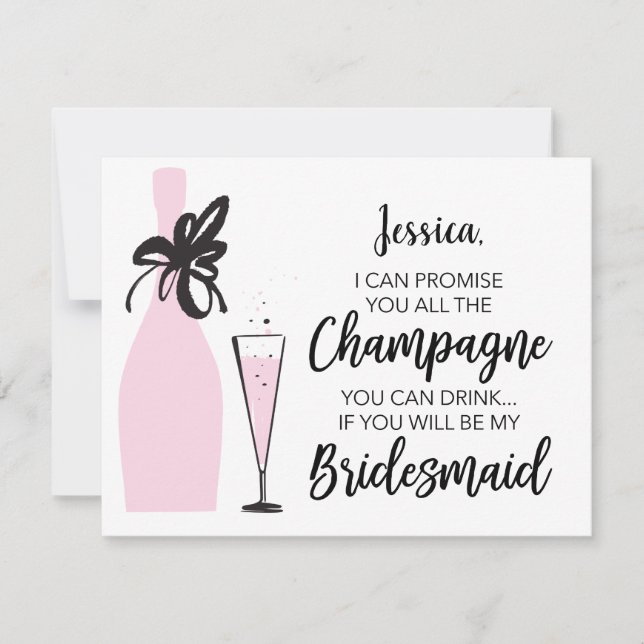 Funny wirst du meine Bridesmaid Card sein - Champa Einladung (Vorderseite)