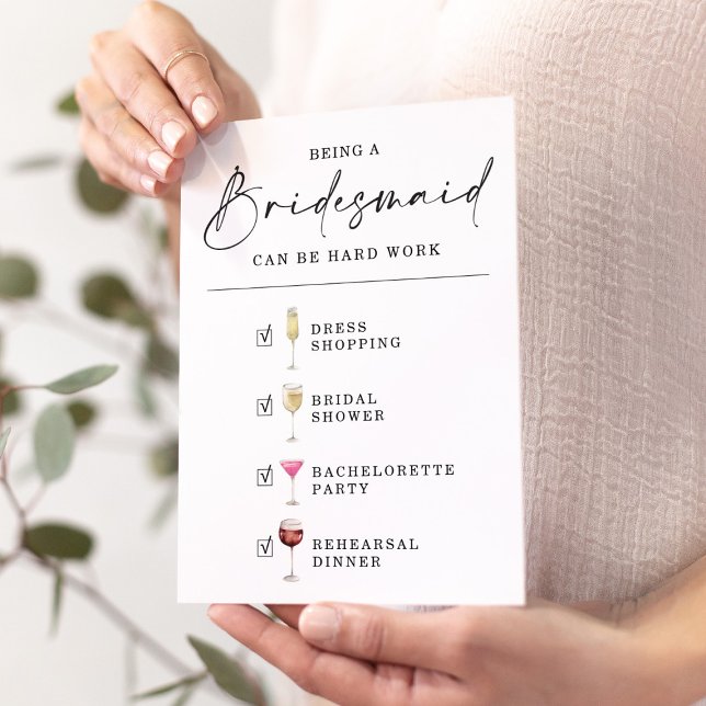 Funny wirst du meine Bridesmaid-Vorschlagskarte se Einladung (Von Creator hochgeladen)