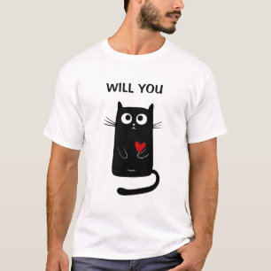Funny wirst du mich heiraten Vorschlag Cat T-Shirt