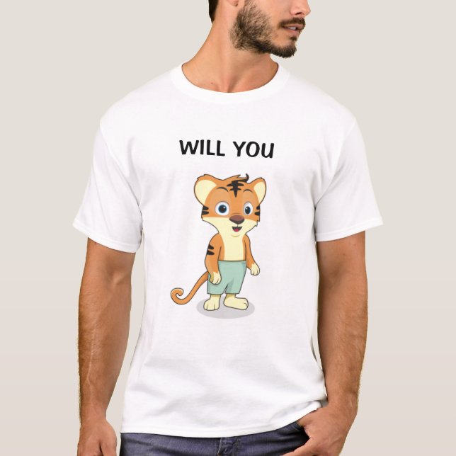 Funny wirst du mich heiraten Vorschlag für eine Eh T-Shirt (Vorderseite)