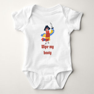 Funny Wischen Sie meinen Hintern Pirate Parrot Baby Strampler