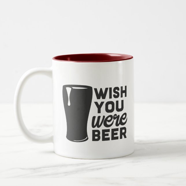 Funny Wish You Ware Beer Zweifarbige Tasse (Links)