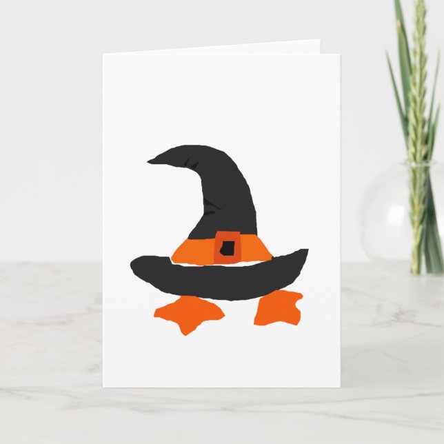 Funny Witch Hat mit Duck Feet unter Karte (Vorderseite)
