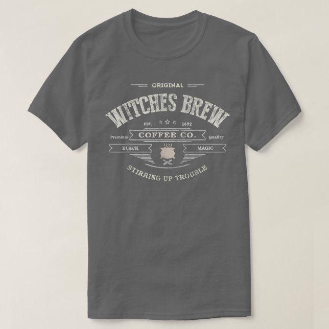 Funny WITCHES BREW Wiccan Coffee Company Black Mag T-Shirt (Design vorne)