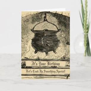 Funny Witches Cauldron Birthday Karte