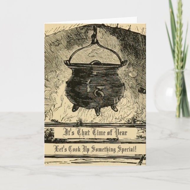 Funny Witches Cauldron Happy Halloween Card Karte (Vorderseite)