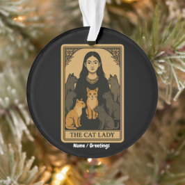 Funny Witchy Gothic Cat Lady Tarot Card Magisch Ornament