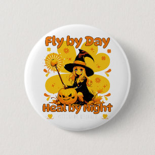 Funny Witchy Nurse Halloween Design Button