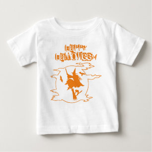 Funny Witz Broomstick World Halloween Typografie Baby T-shirt
