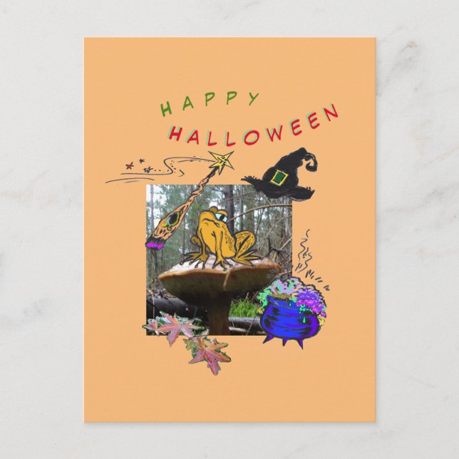 Funny Witz Toad Cartoon Spaß Halloween Postcard Postkarte (Vorderseite)